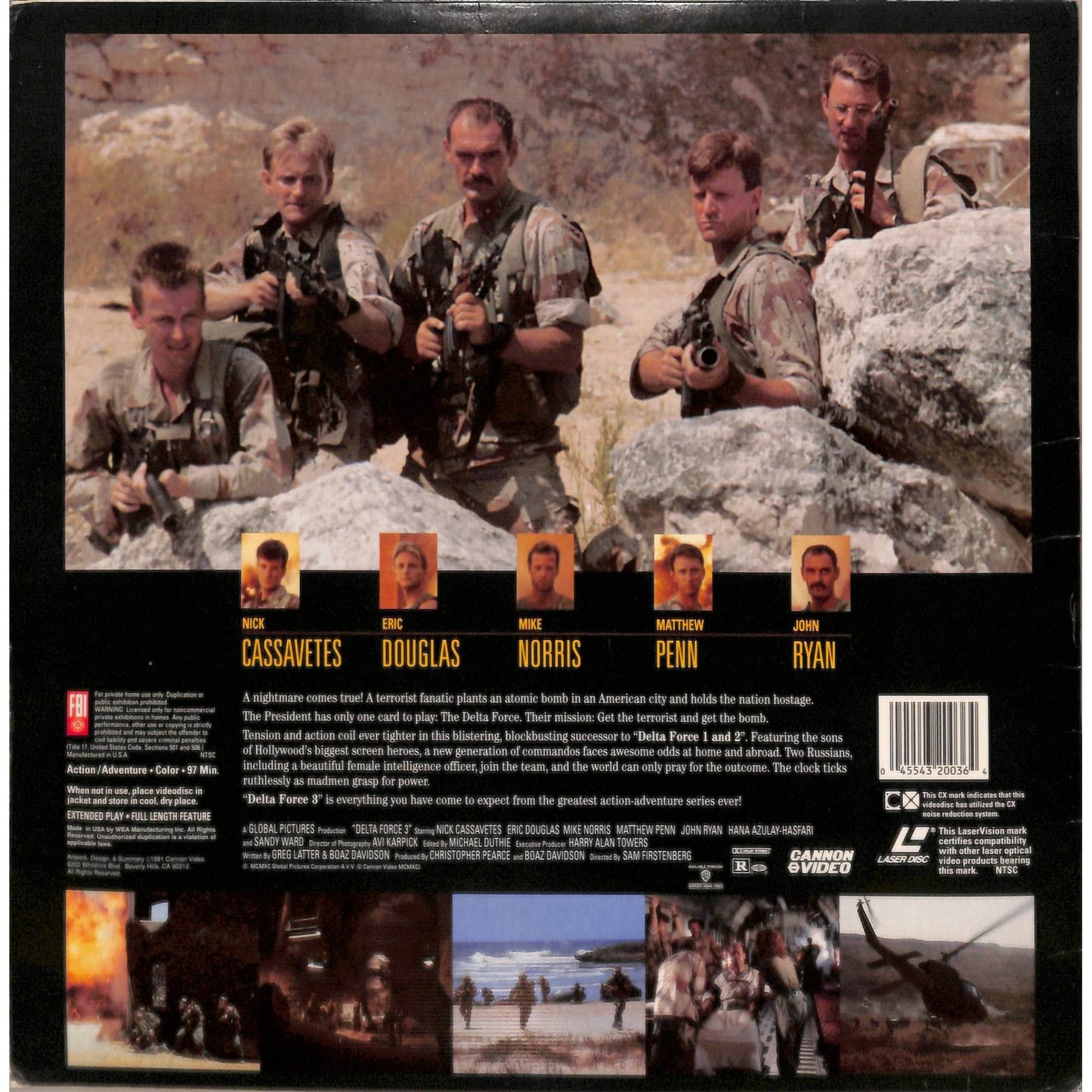 Delta Force 3: The Killing Game (1991) Laserdisc