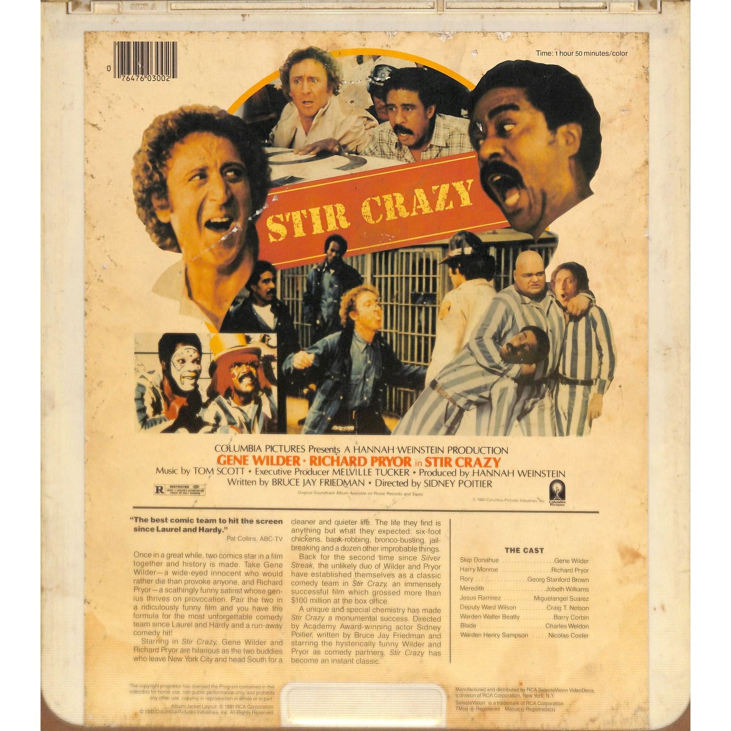 Stir Crazy (1980) Vintage CED Videodisc TESTED WORKING