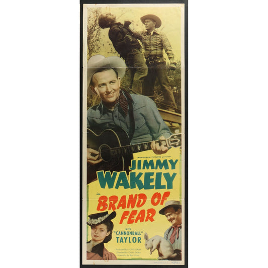 Brand of Fear (1949) Original Western Insert Movie Poster Folded 14x36
