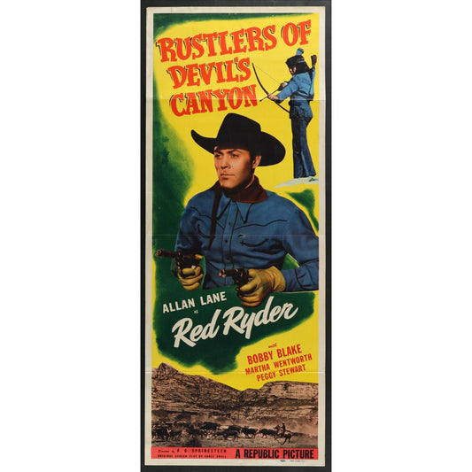 Rustlers of Devil's Canyon (1947) Original Western Insert Movie Poster 14x36