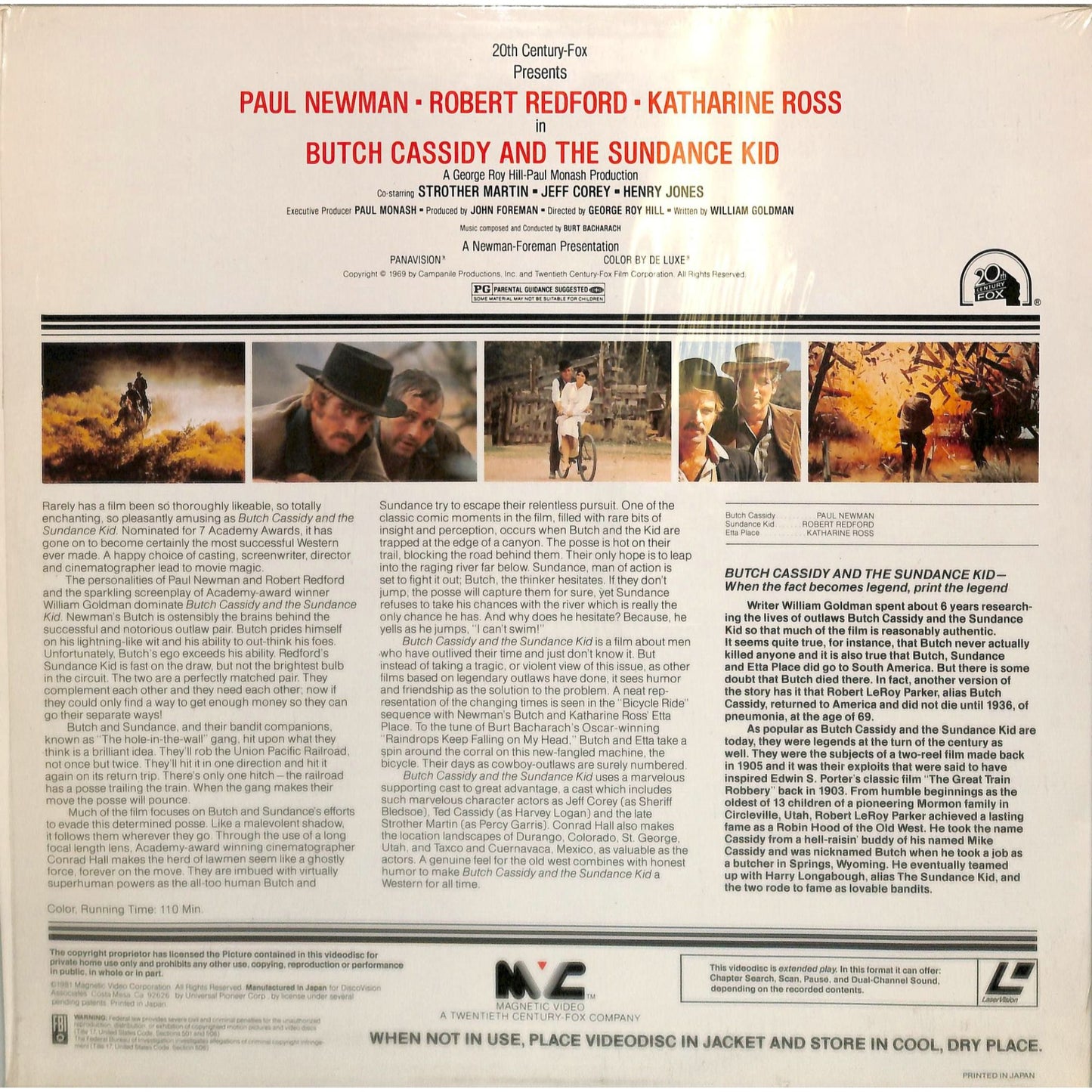 Butch Cassidy & the Sundance Kid (1969) Laserdisc