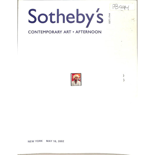 Sotheby's Contemporary Art Auction Catalog May 16, 2002