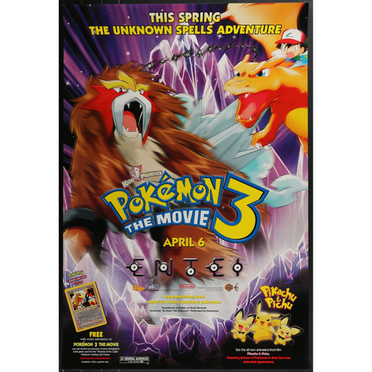 Pokémon 3: The Movie (2000) Original DS Movie Poster Rolled 27x40