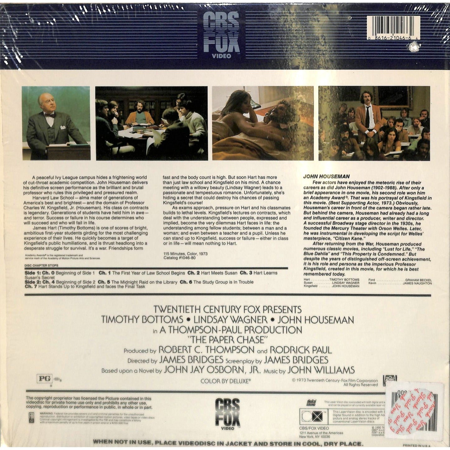 The Paper Chase (1973) Laserdisc