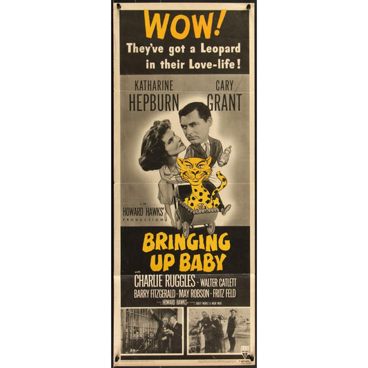 Bringing Up Baby (R 1955) Original Insert Movie Poster 14x36