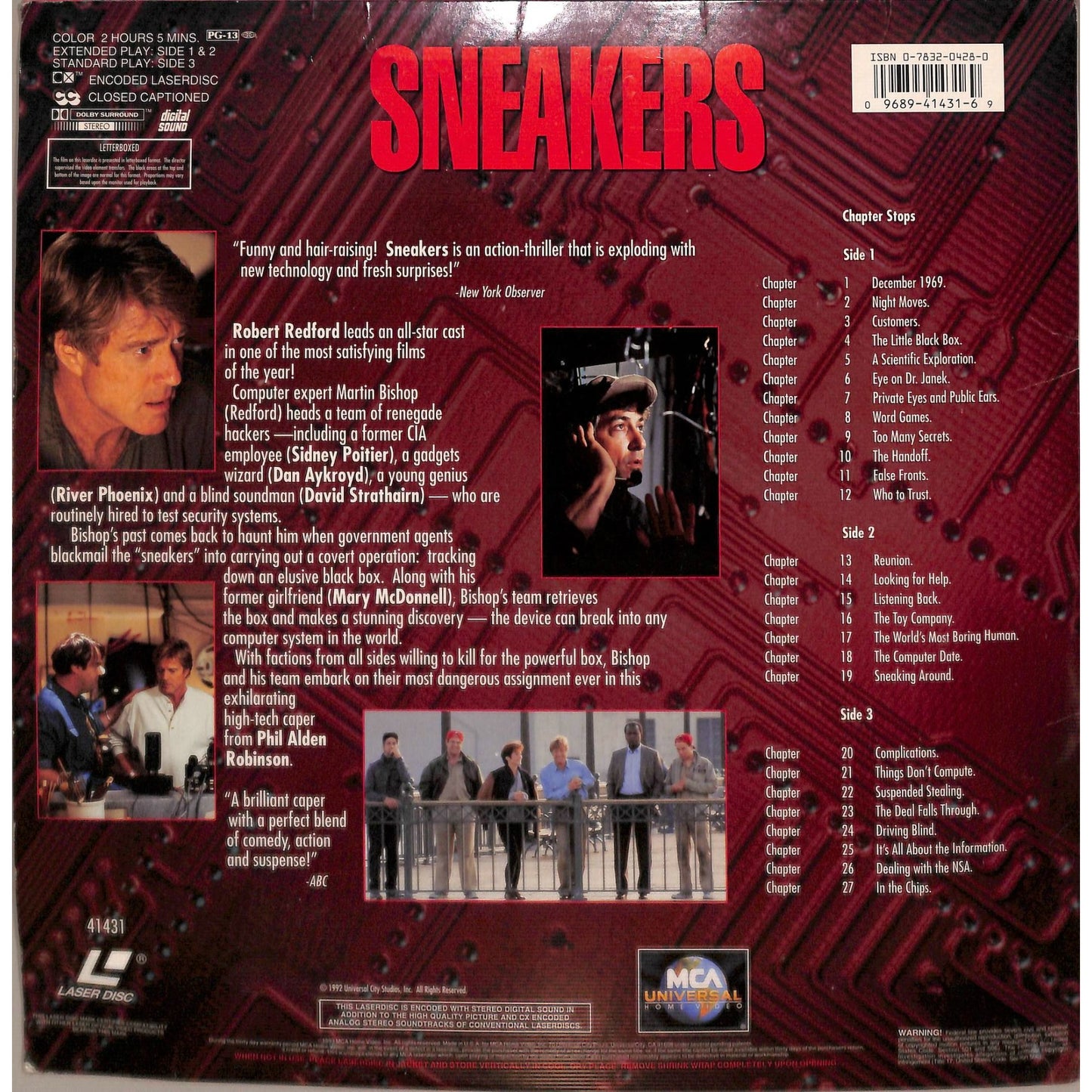 Sneakers (1992) Laserdisc