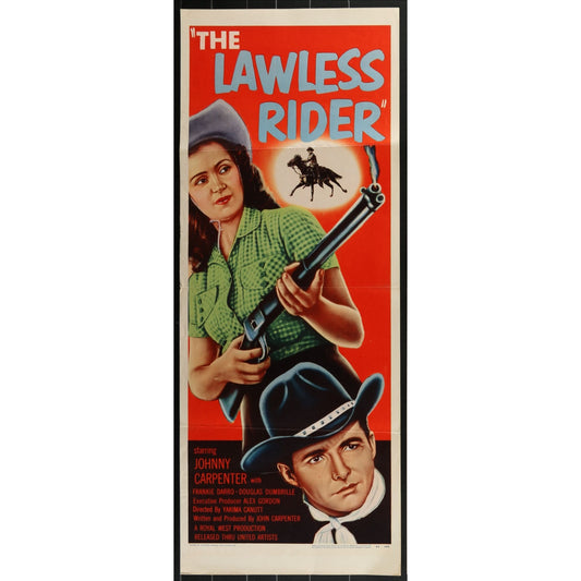 The Lawless Rider (1954) Original Western Insert Movie Poster Folded 14x36
