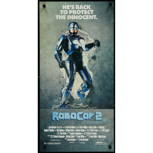 RoboCop 2 (1990) Original Movie Poster 13 1/4" x 26 3/4" Peter Weller