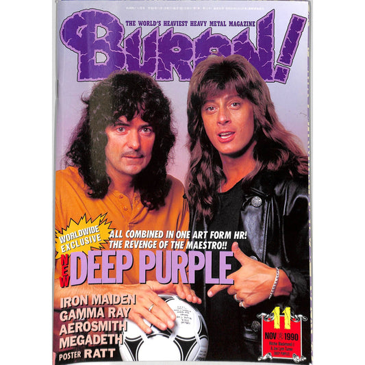 Burrn! Magazine Issue #11 November 1990 Deep Purple Cover Heavy Metal Japan