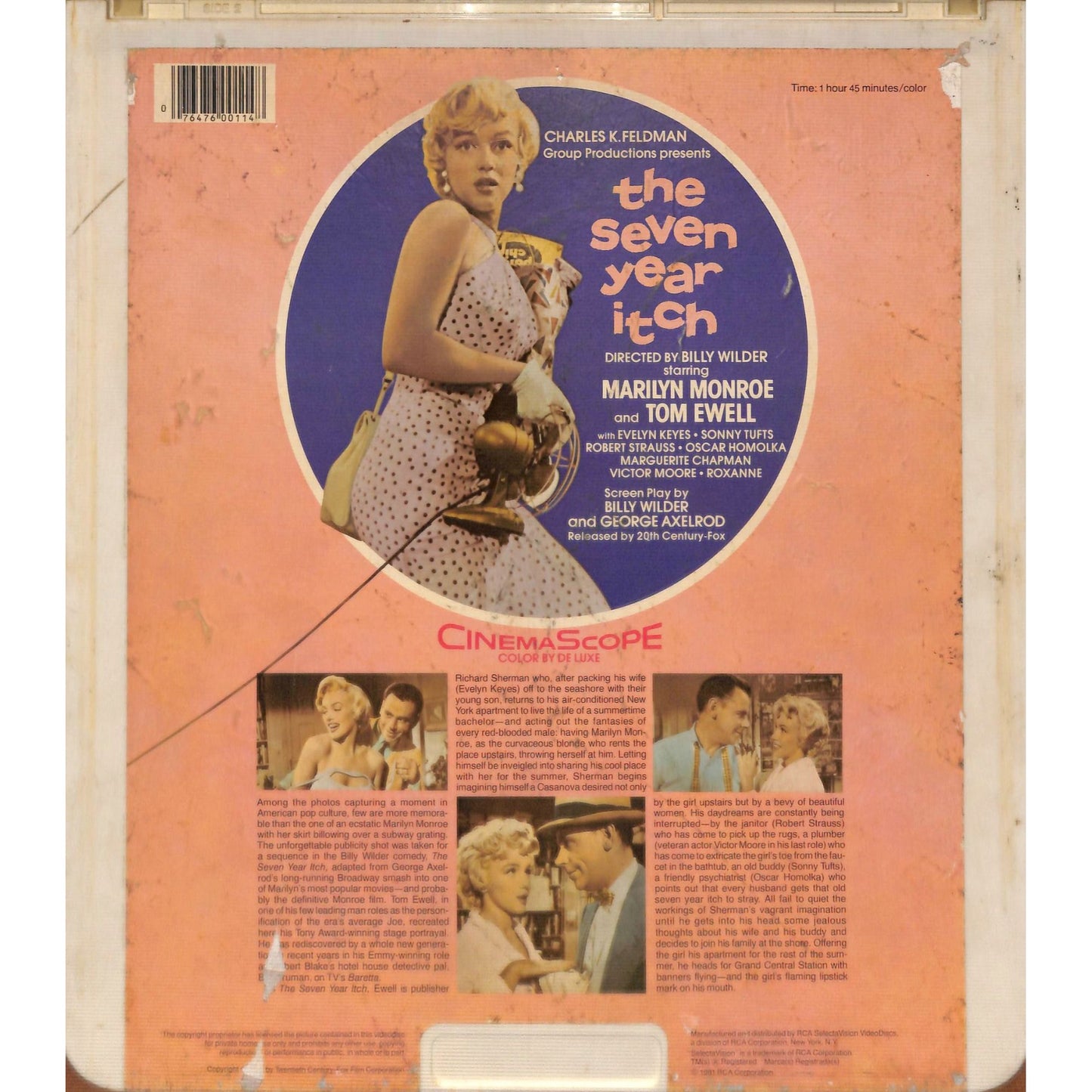 The Seven Year Itch(1955) Vintage CED RCA SelectaVision Videodisc TESTED WORKING