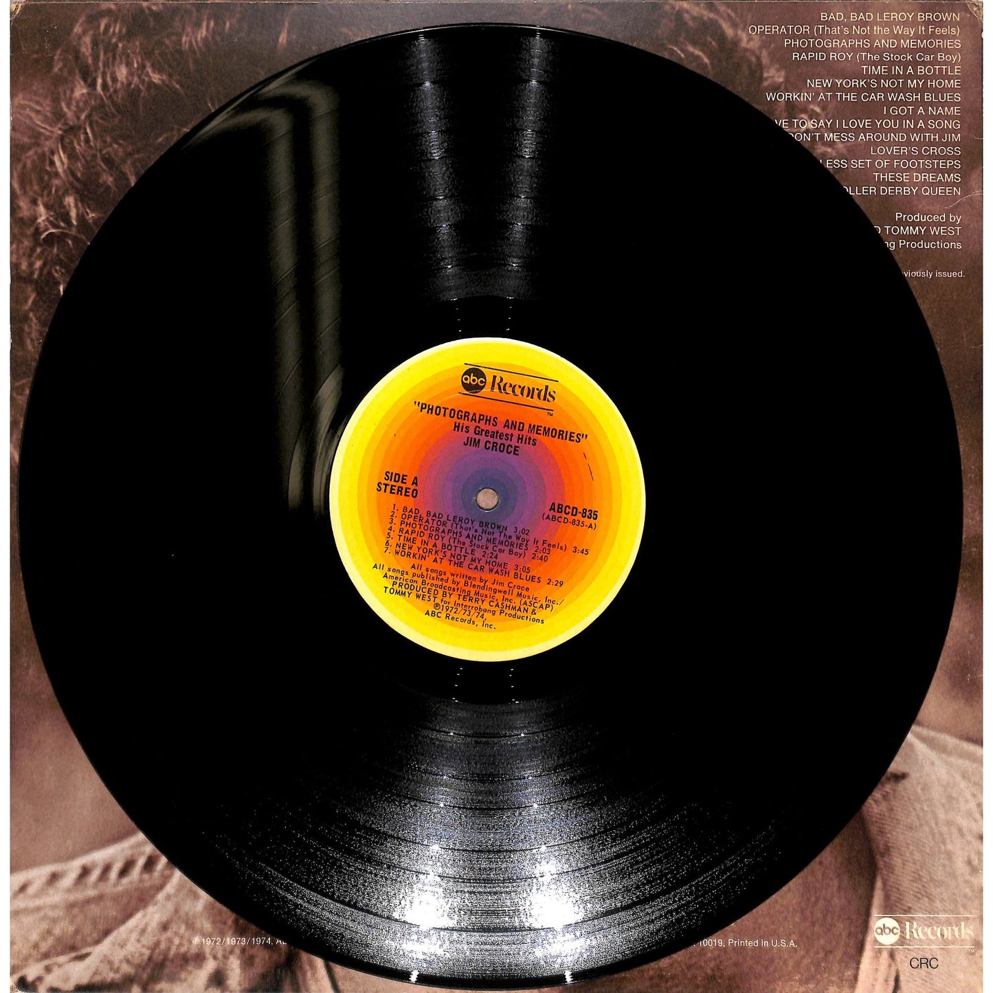Jim Croce - Photographs and Memories (His Greatest Hits) Vinyl Record ABCD-835