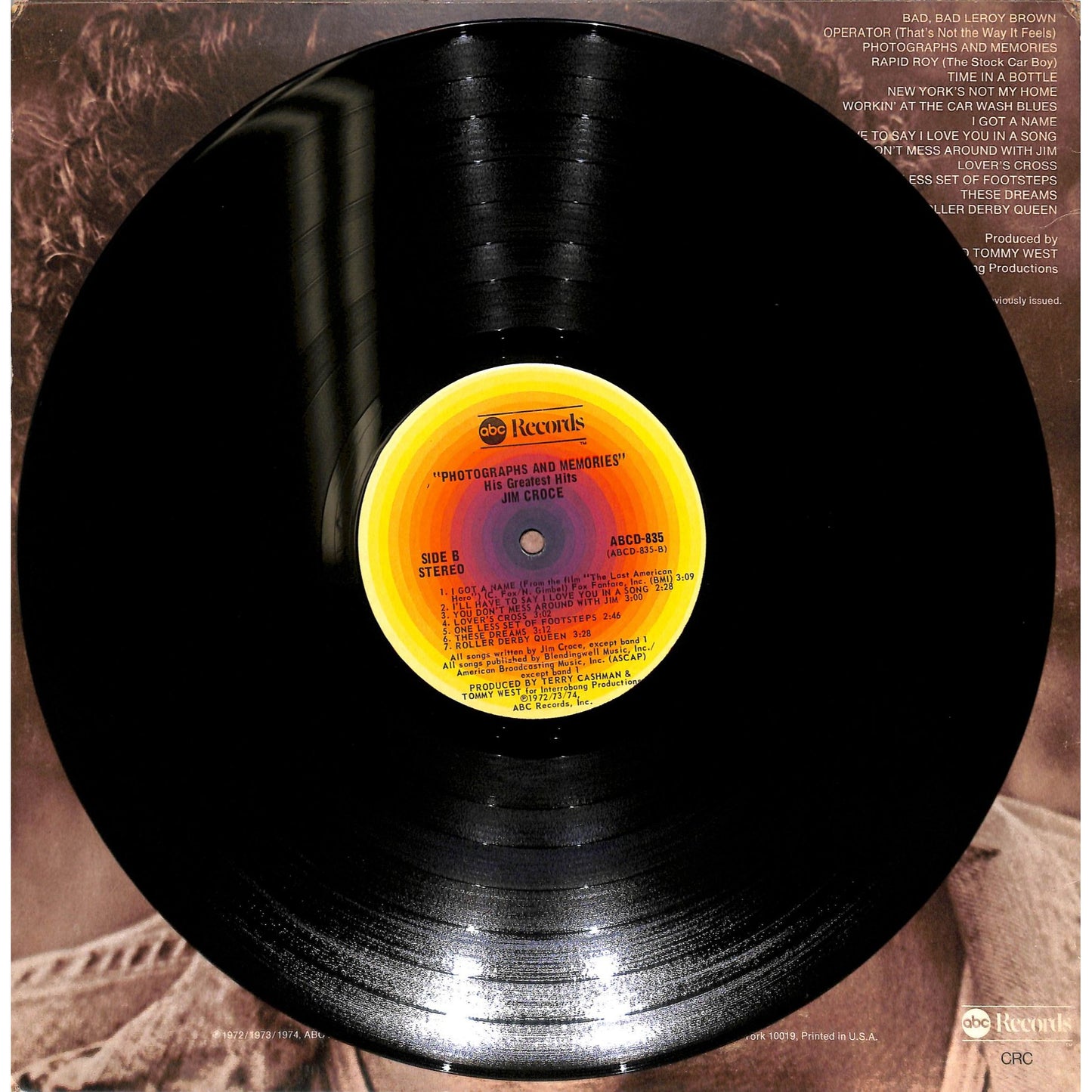Jim Croce - Photographs and Memories (His Greatest Hits) Vinyl Record ABCD-835