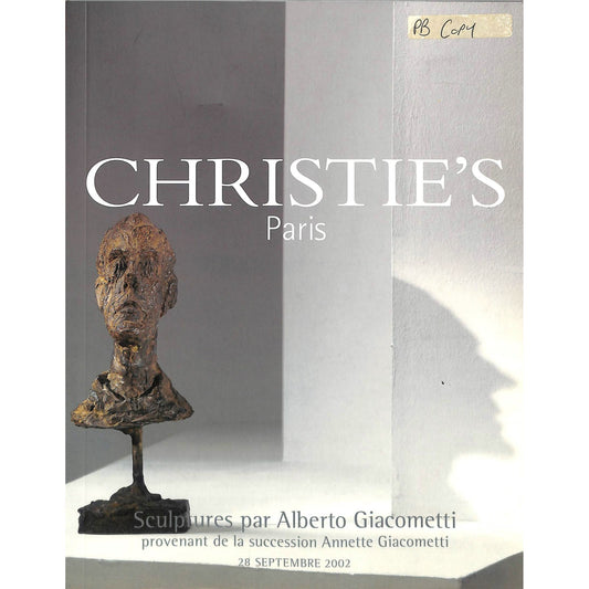 Christie's Sculptures Par Alberto Giacometti Art Auction Catalog Sep 28, 2002