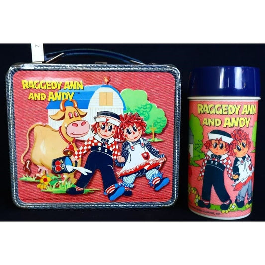 Vintage Raggedy Ann & Andy lunchbox w/ thermos