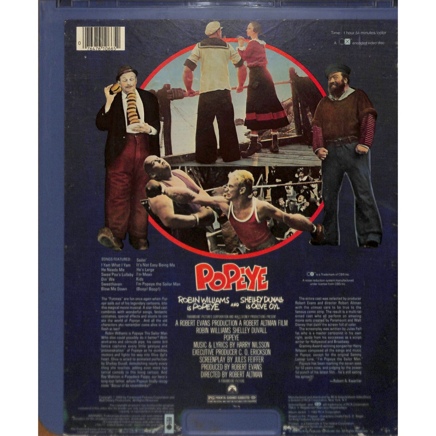 Popeye (1980) Vintage CED RCA SelectaVision Videodisc TESTED WORKING