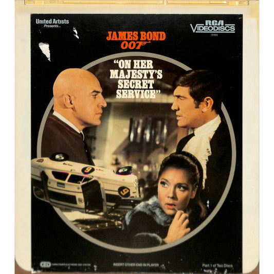 On Her Majesty's Secret Service Parts 1 & 2 (1969) Vintage CED Videodisc TESTED WORKING