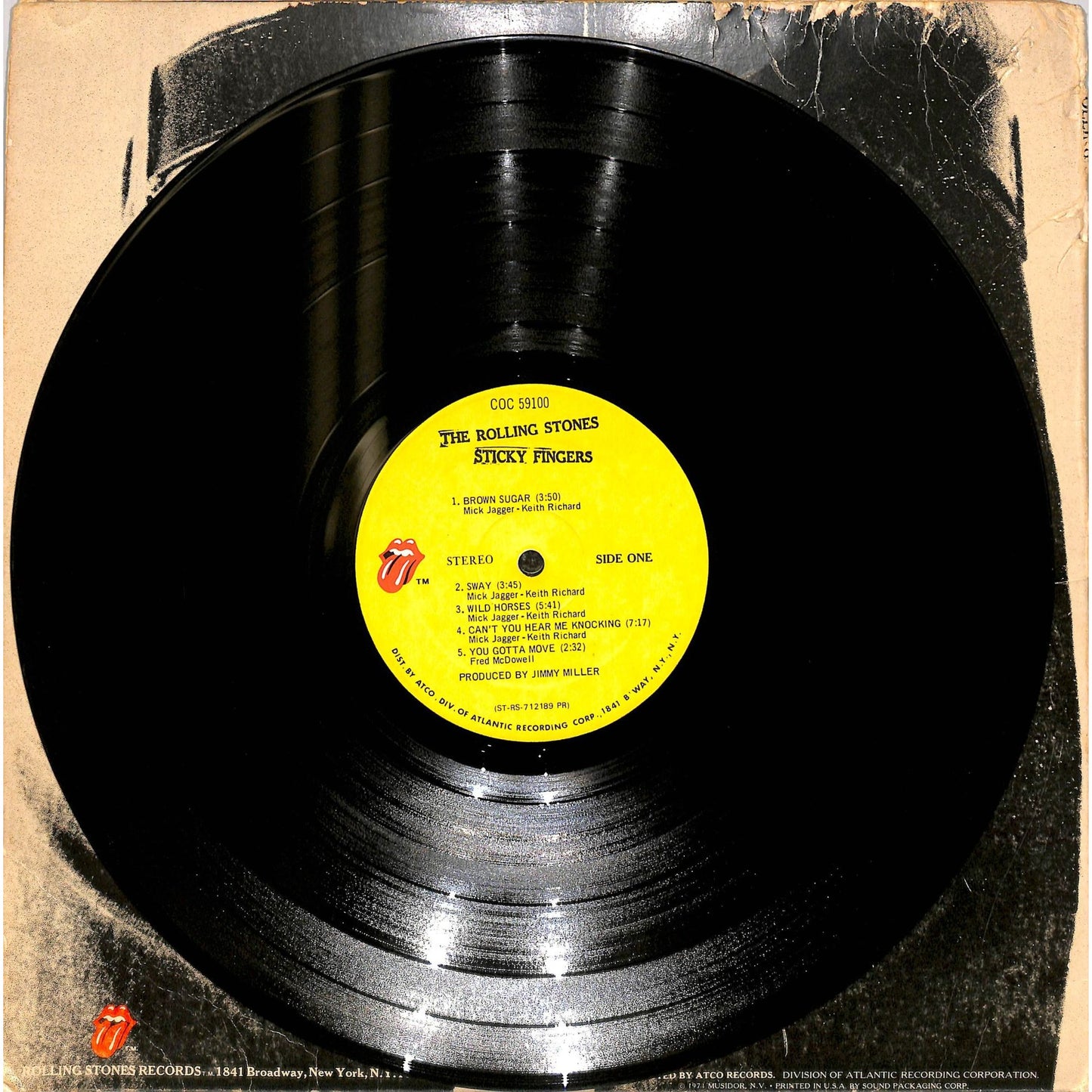 The Rolling Stones - Sticky Fingers Vinyl Record COC 59100