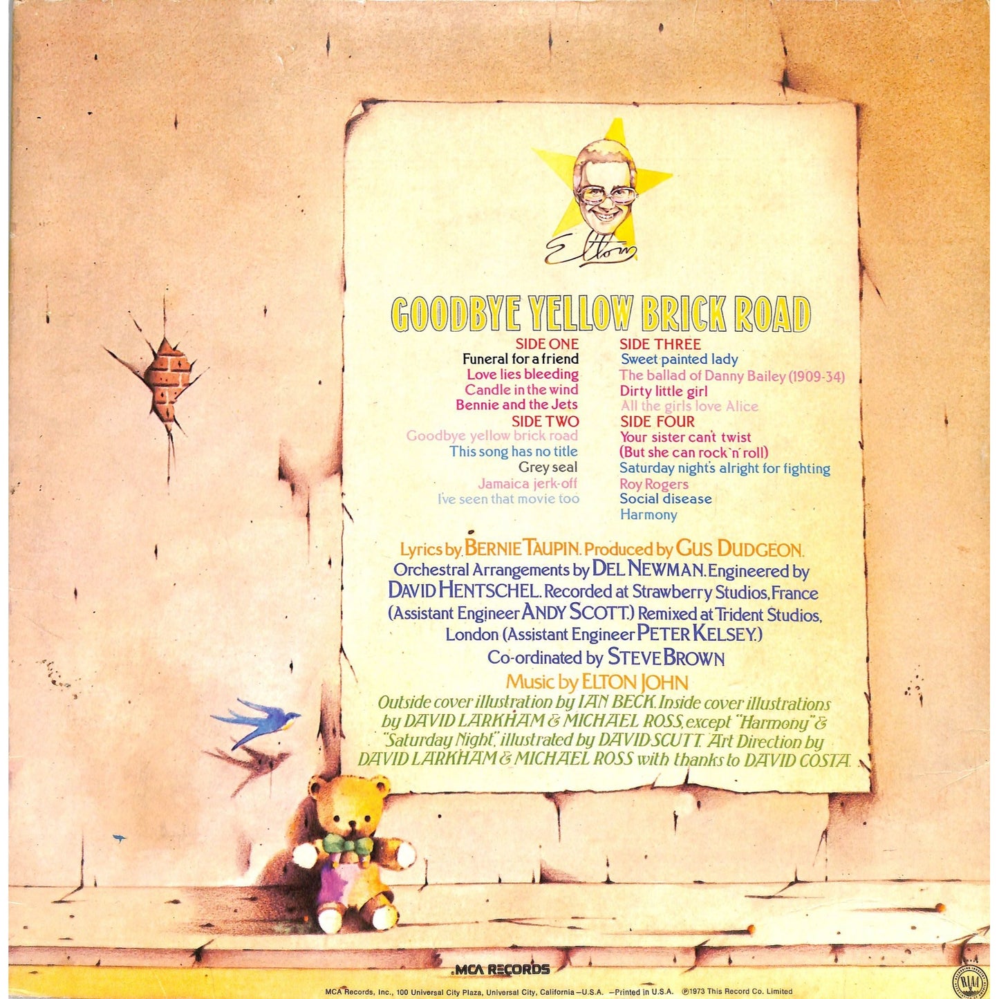 Elton John - Goodbye Yellow Brick Road 2LP Vinyl Record MCA2-10003