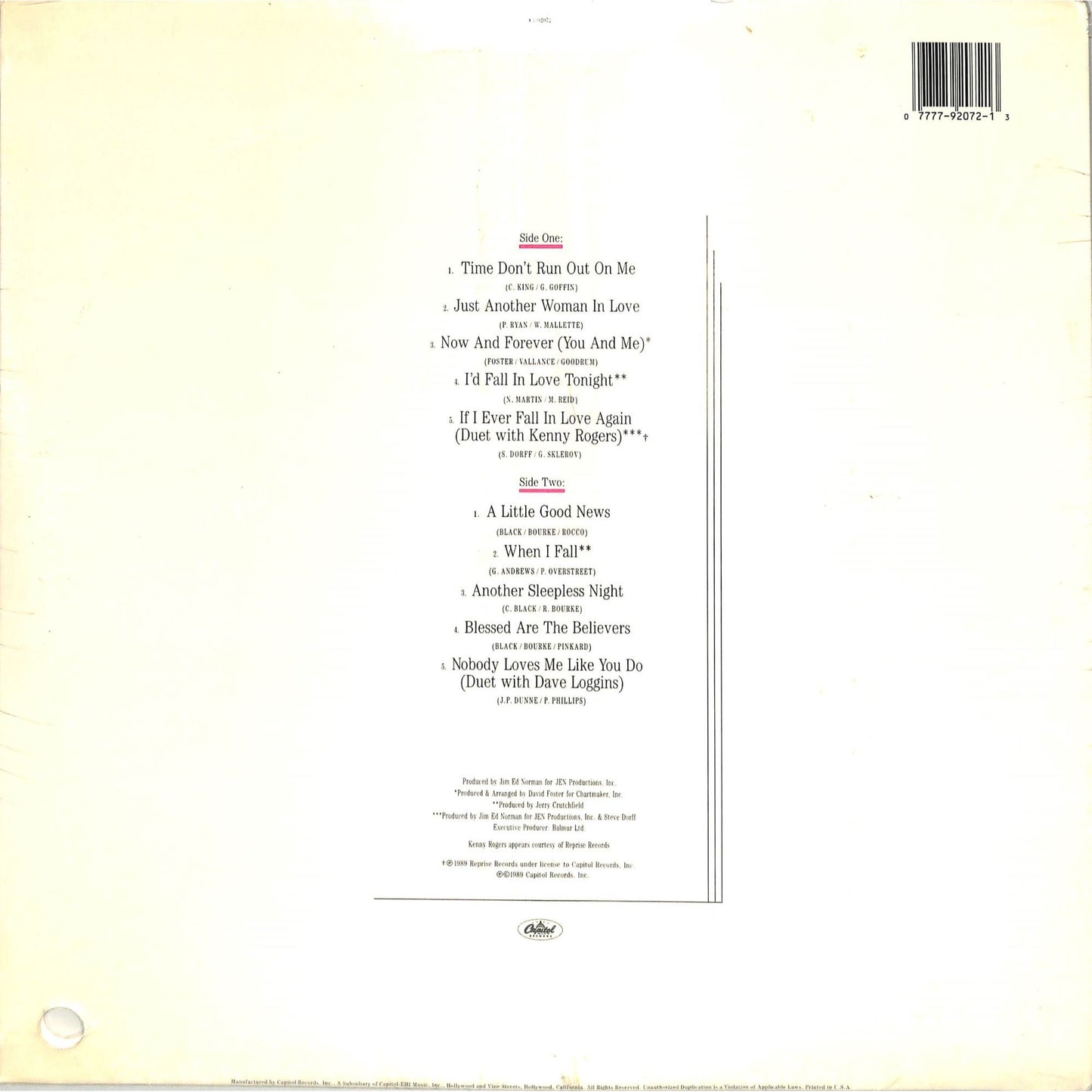 Anne Murray Greatest Hits Vol. II (1989) Sealed Canadian Release Vinyl Record