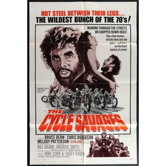 The Cycle Savages (1969) Original Movie Poster Folded 27x41
