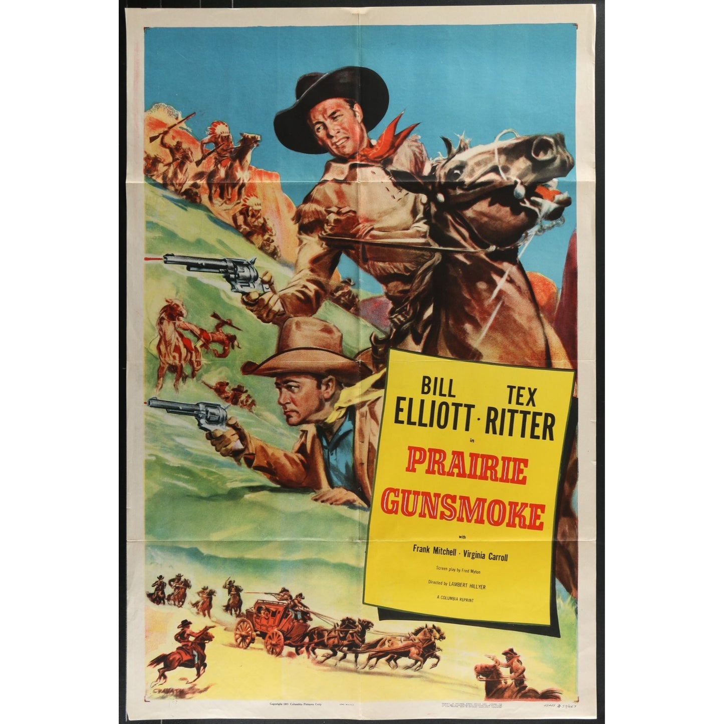 Prairie Gunsmoke (1942) Original Movie Poster Folded 27x41