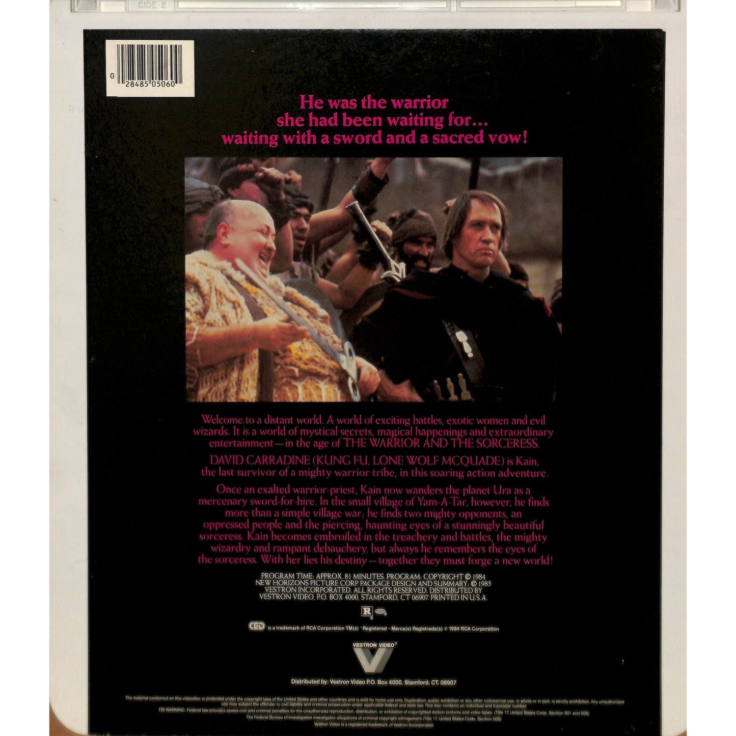The Warrior and the Sorceress (1984) CED RCA SelectaVision Videodisc TESTED WORKING