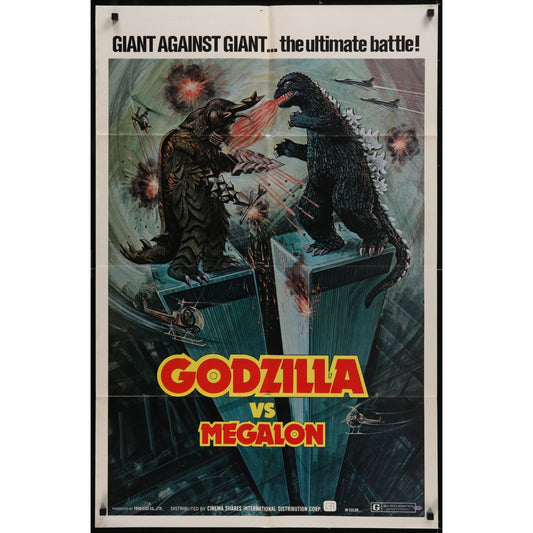 Godzilla vs. Megalon (1976) Original Folded Movie Poster 27x41