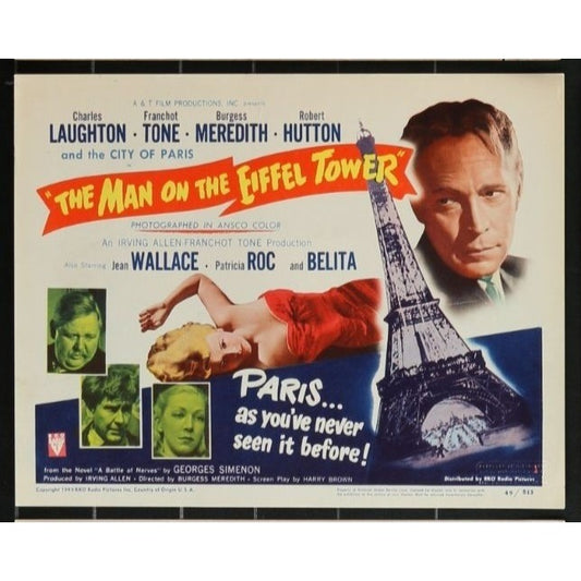 The Man on the Eiffel Tower (1949) Original Lobby Card Movie Poster 11x14