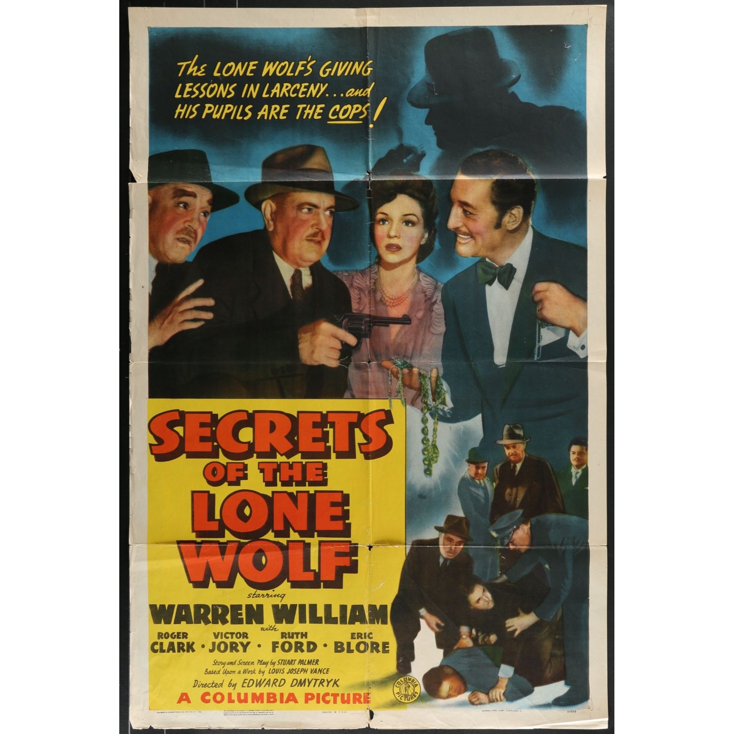 Secrets of the Lone Wolf (1941) Original Movie Poster Folded 27x41