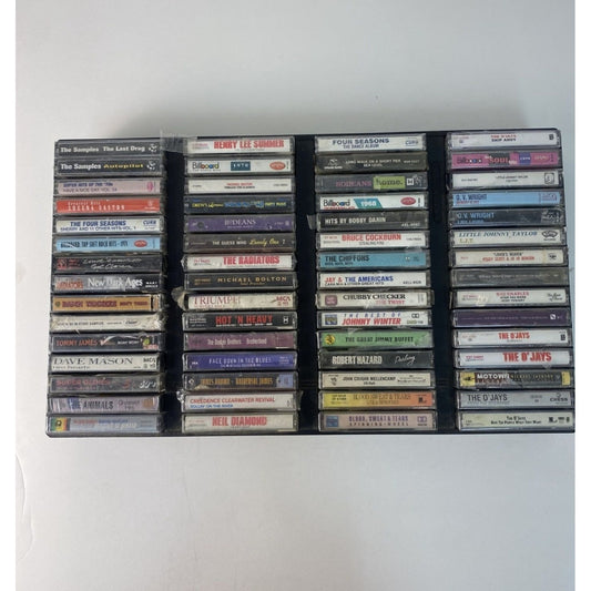 60 BRAND NEW SEALED CASSETTES + SHELF!