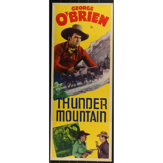 Thunder Mountain (1935) Original Western Insert Movie Poster Folded 14x36