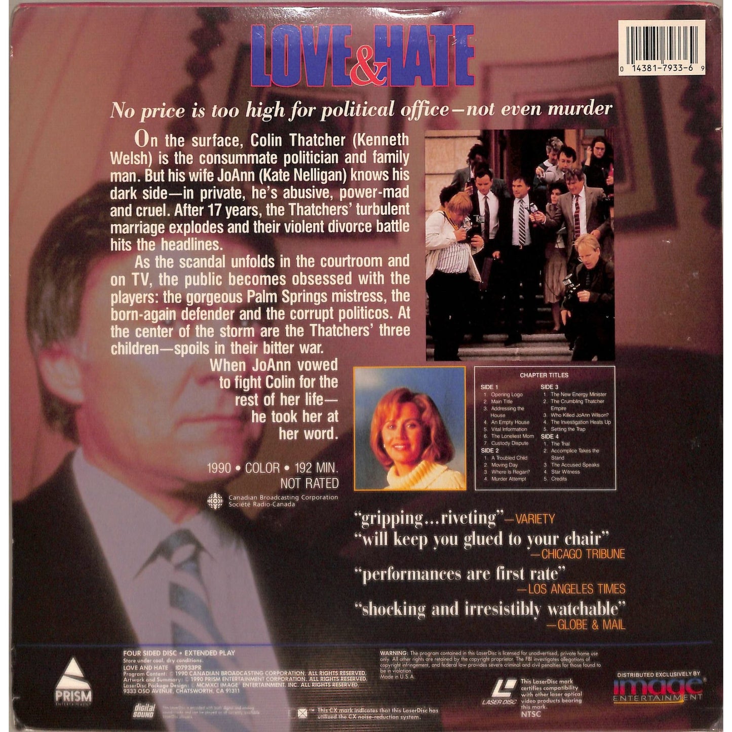Love and Hate (1989) Laserdisc