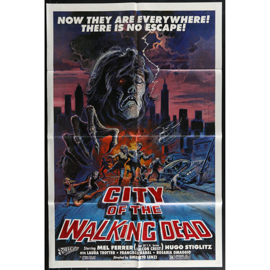 City of the Walking Dead (1980) Original Movie Poster Folded 27x41