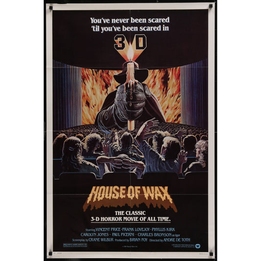 House of Wax (1953) Reissued Original Movie Poster Folded 27x41