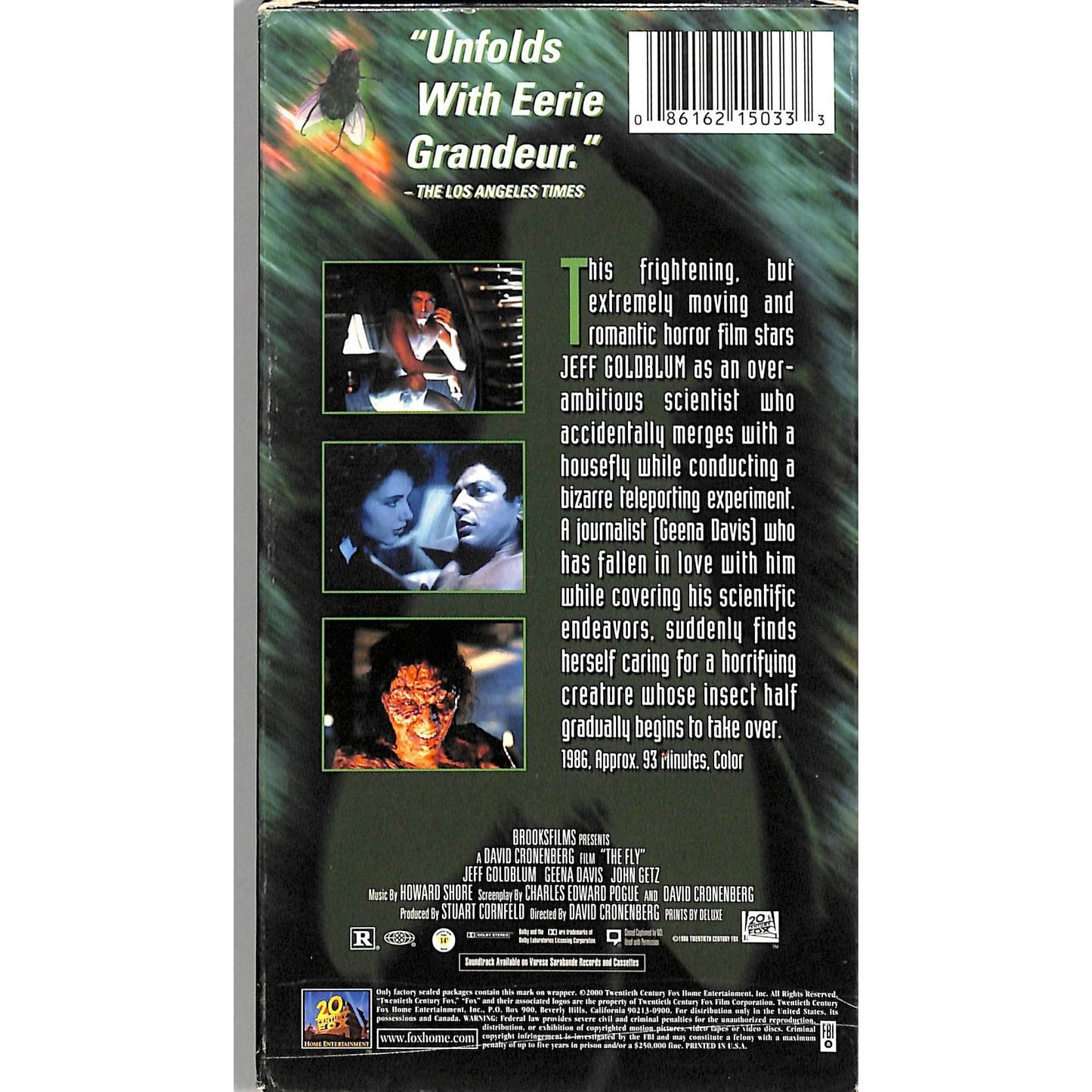 The Fly (1986) VHS Tape Good Condition