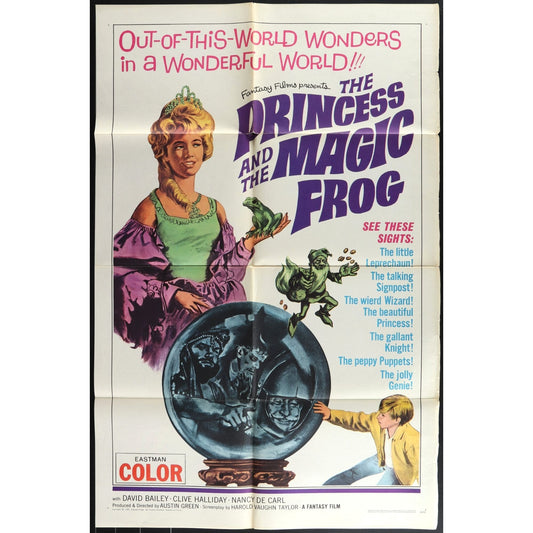 Princess & Magic Frog (1966) Original Movie Poster Folded 27x41