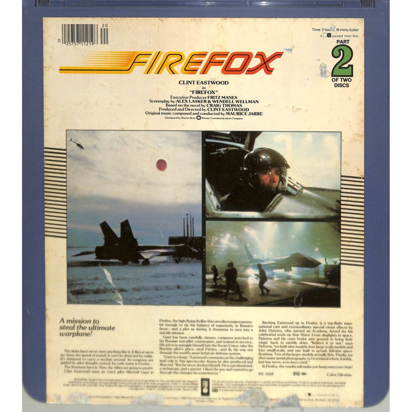 Firefox (1982) Vintage Double CED Videodisc