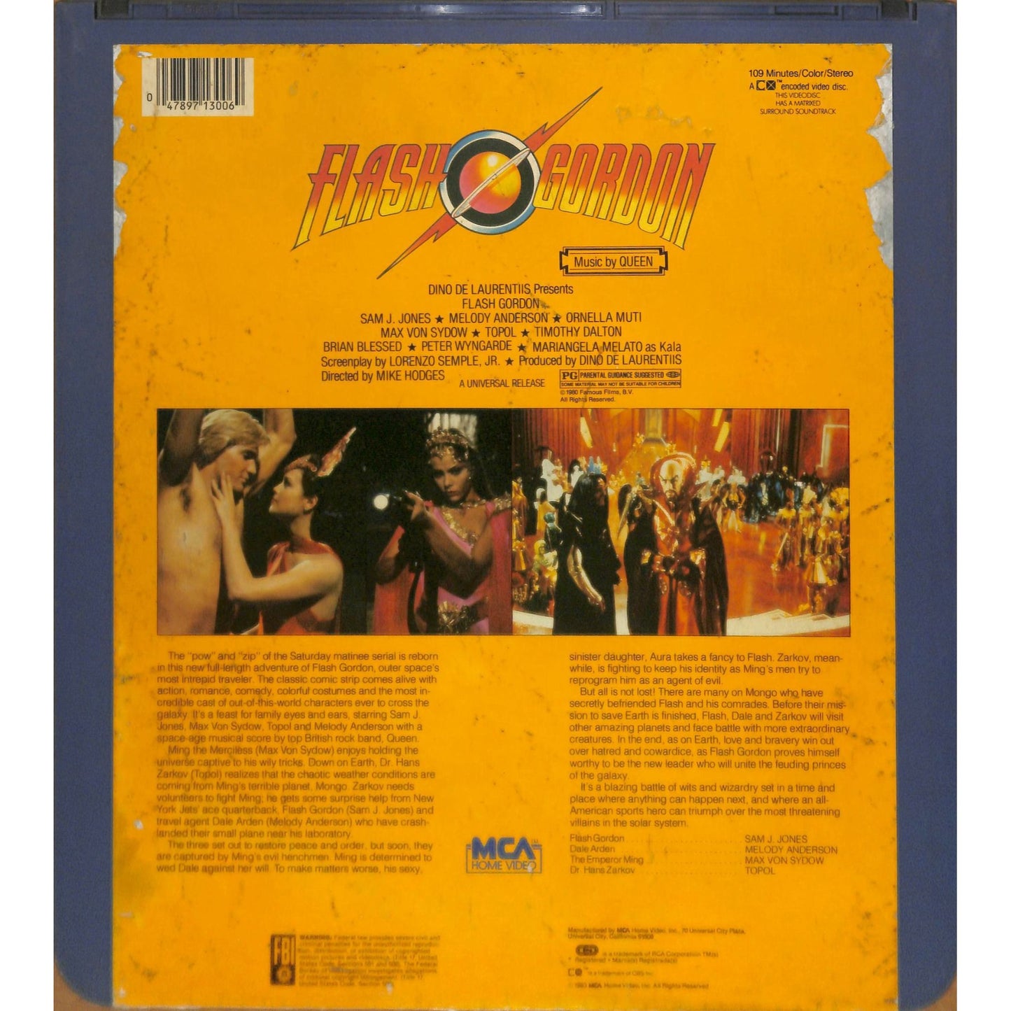 Flash Gordon (1980) Vintage CED Videodisc TESTED WORKING