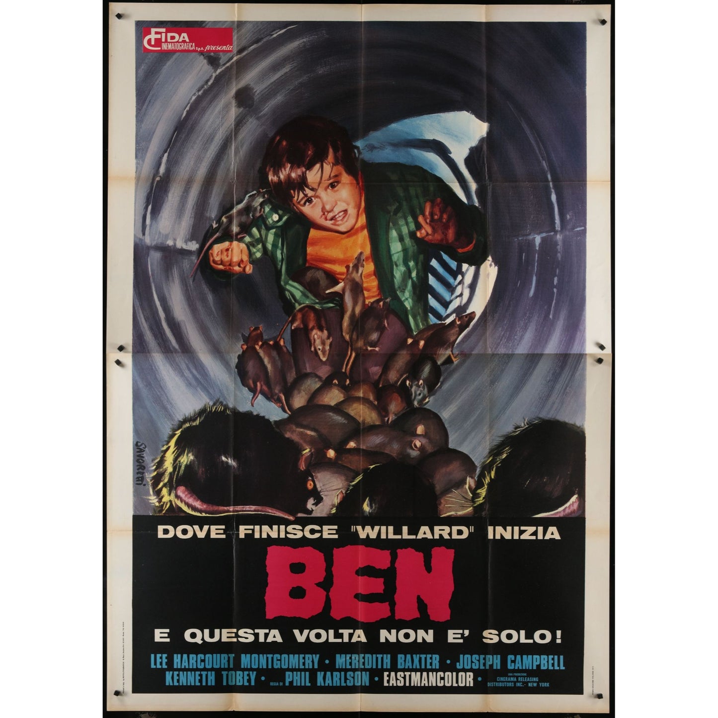BEN (1972) Original Italian 2P Movie Poster Folded 39.5x55