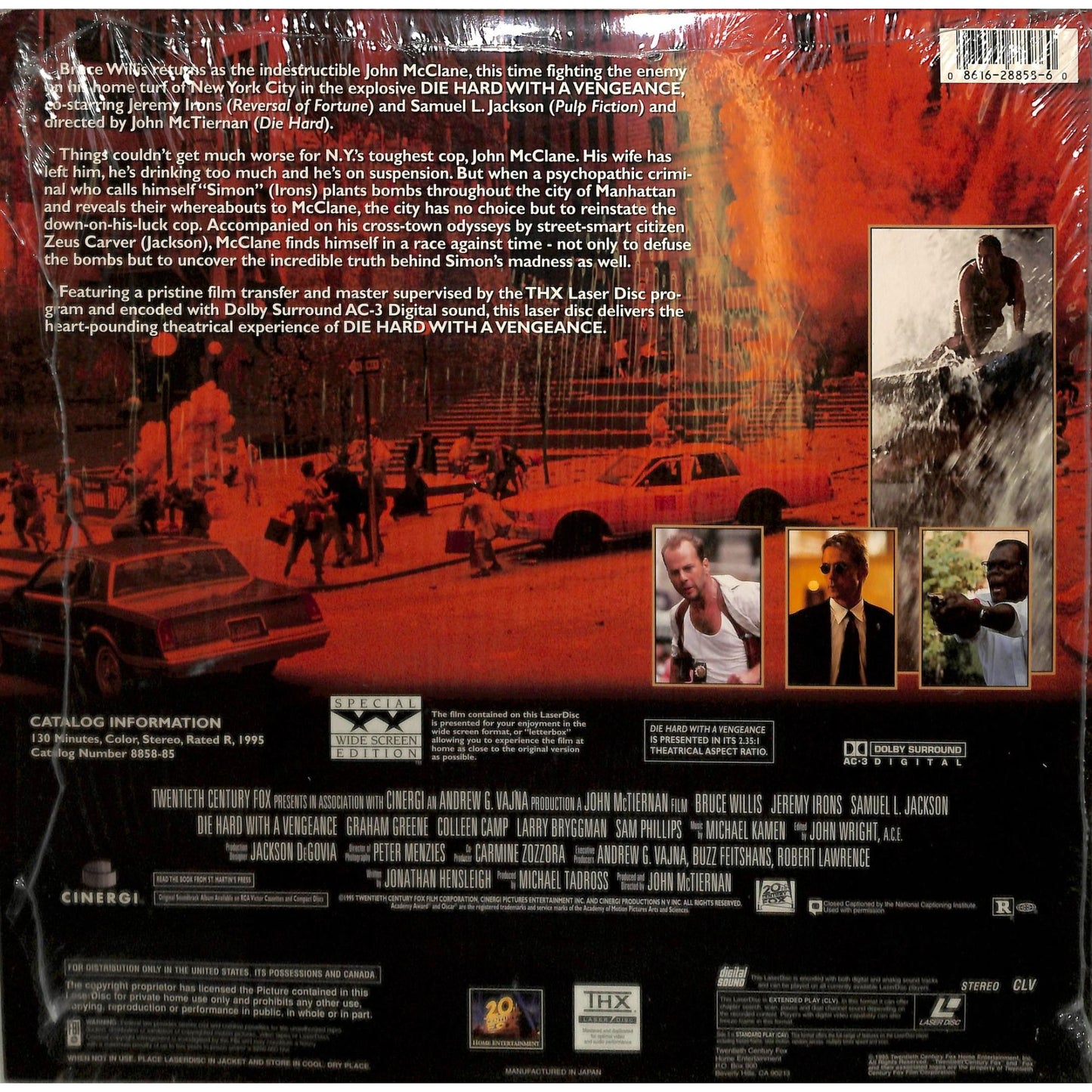 Die Hard with a Vengeance (1995) Gatefold Laserdisc
