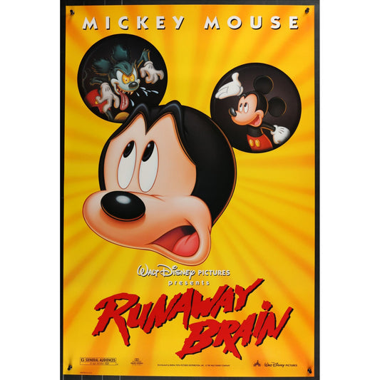 Runaway Brain (1995) Original Double-sided Movie Poster Rolled 27x40