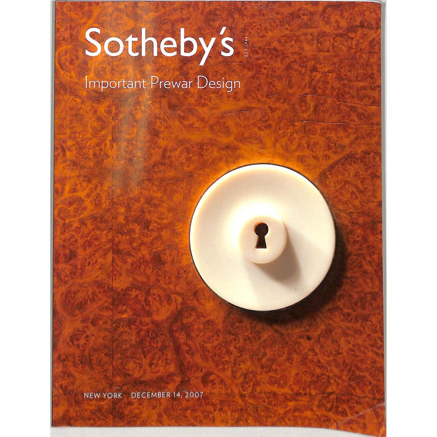 Sotheby's Important Prewar Design Art Auction Catalog December 14, 2007