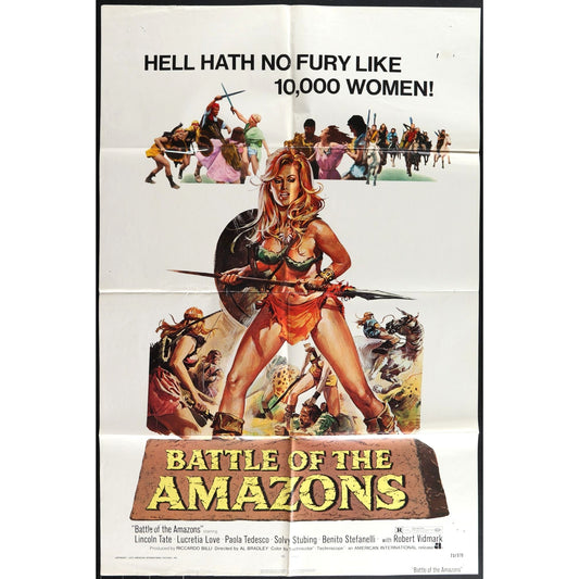 Battle of the Amazons (1973) Original Movie Poster Folded 27x41