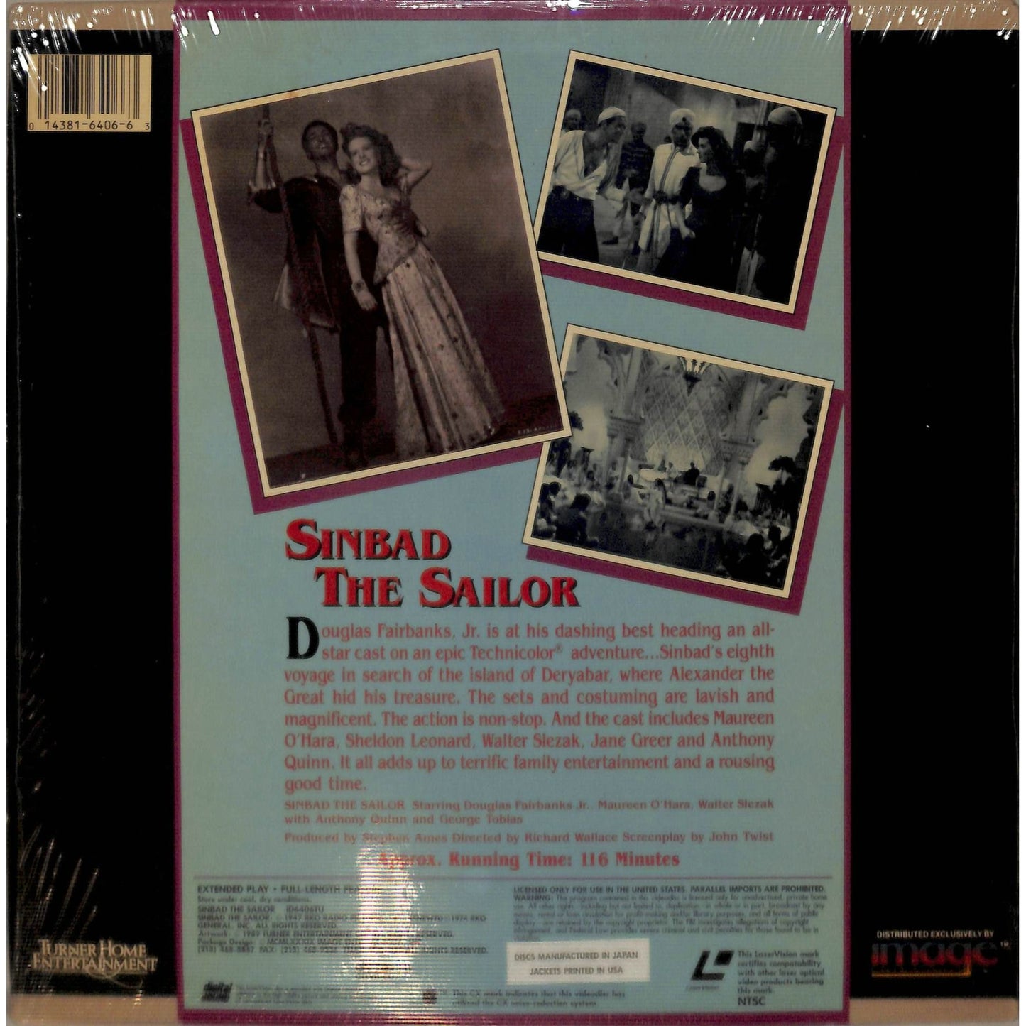 Sinbad The Sailor (1947) Laserdisc Video
