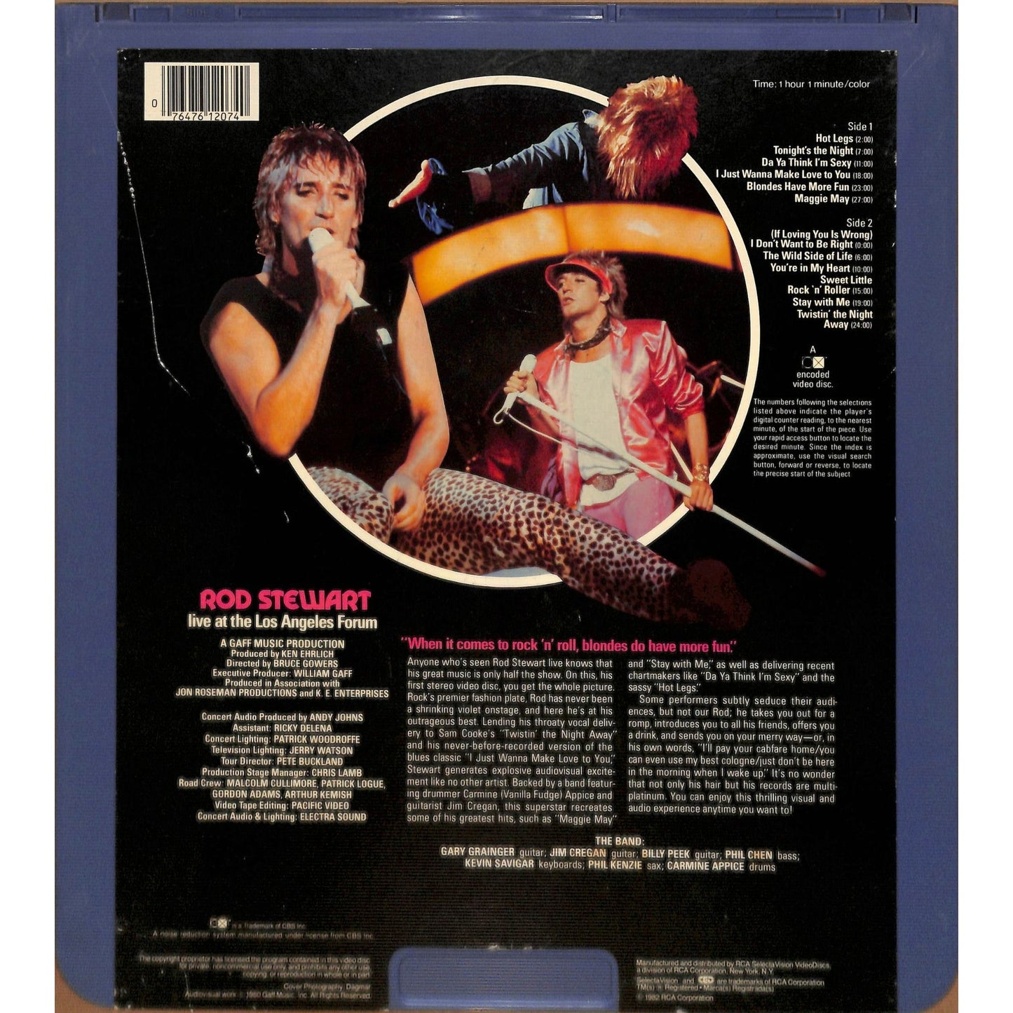 Rod Stewart Live at the Los Angeles Forum (1981) Vintage CED Videodisc TESTED