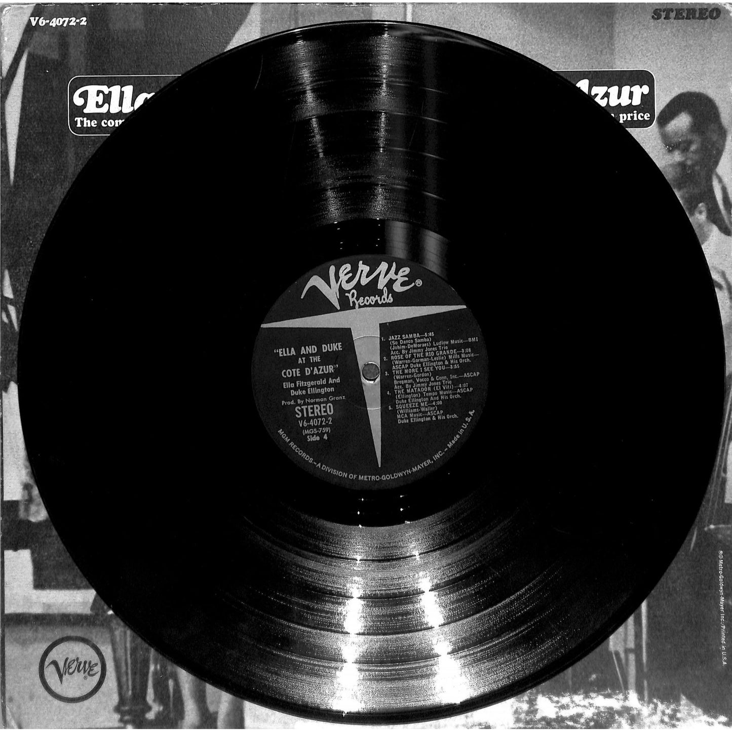 Ella & Duke at the Cote D'Azur (1967) 2LP Vinyl Record V6-4072-2