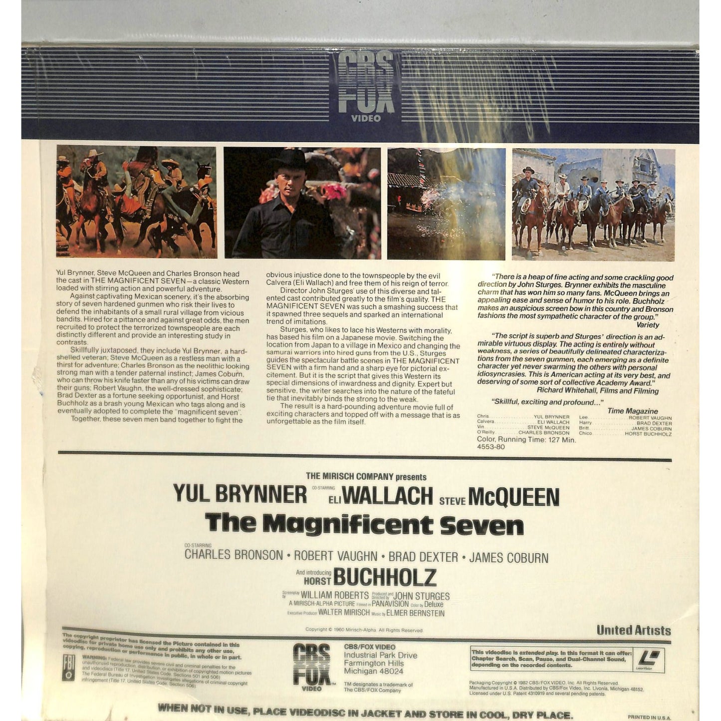 The Magnificent Seven (1960) Laserdisc