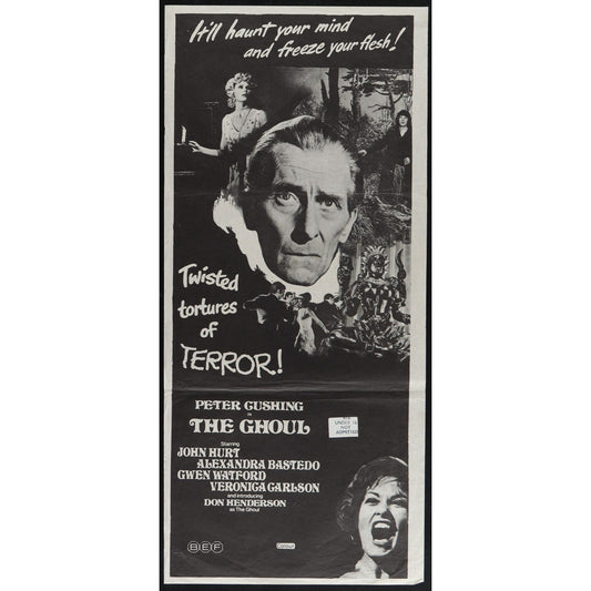 The Ghoul (1975) Original Australian Daybill Poster Folded 13x30