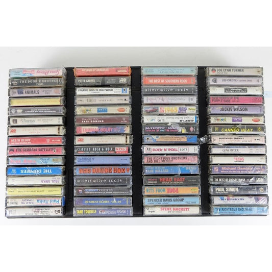 Lot of 60 Brand-New Sealed Cassette Tapes & Tray