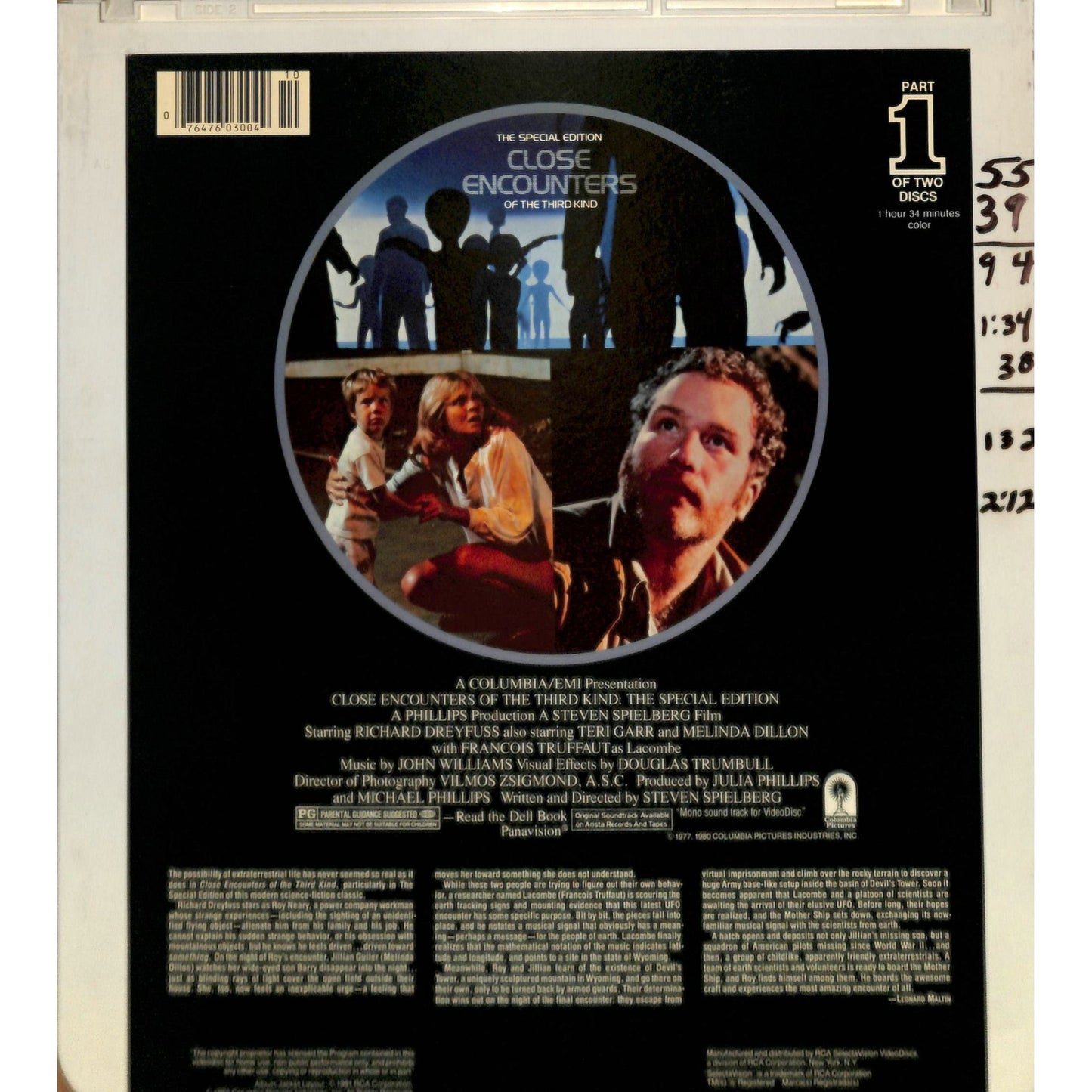Close Encounters part 1&2 (1977) Vintage CED RCA SelectaVision TESTED WORKING